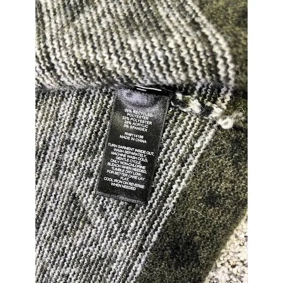 Frye Women’s Aztec Southwestern Long Cardigan, Women’s L, Green/Black Cozy