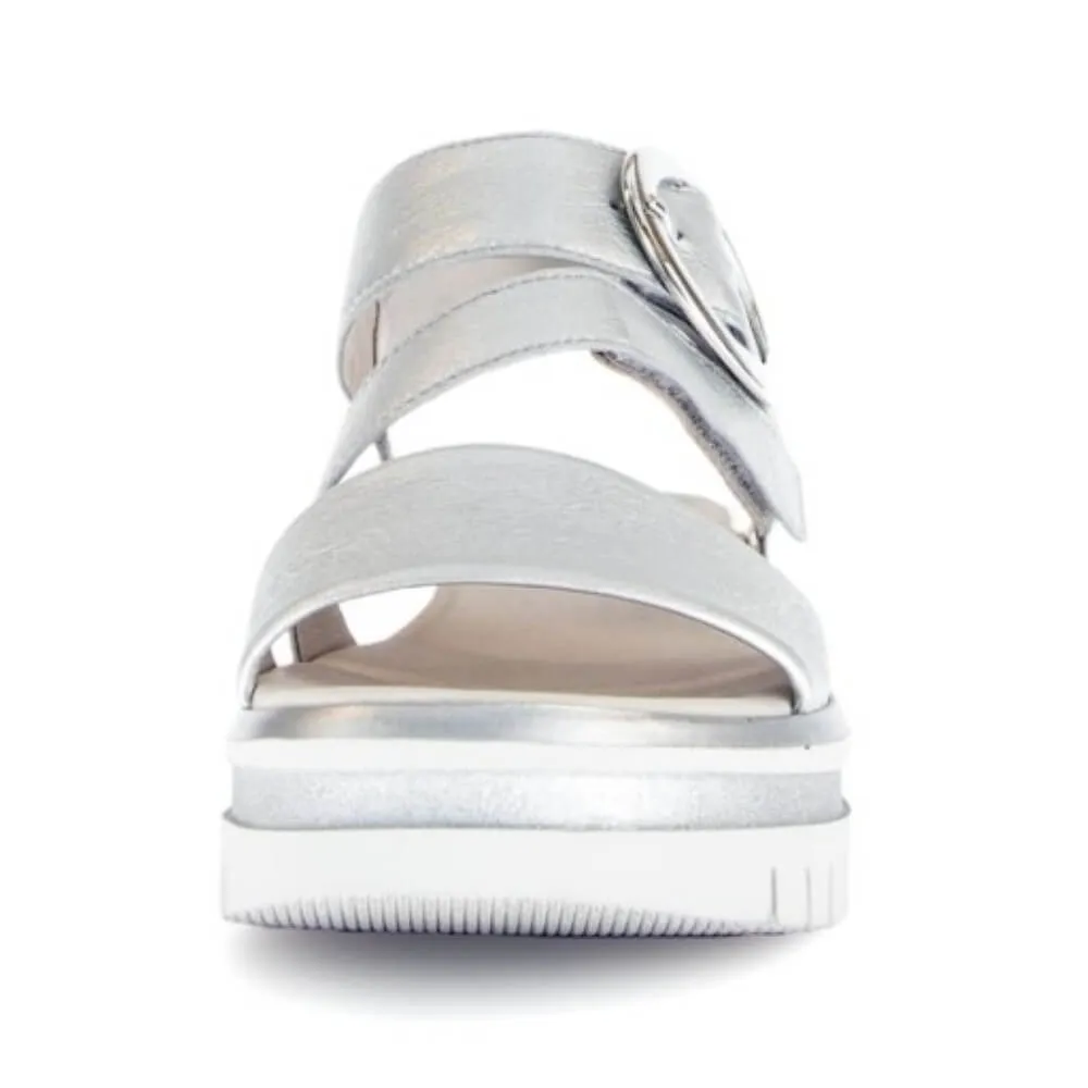 Gabor Amarillo Leather Sandals 64.627 -SILVER