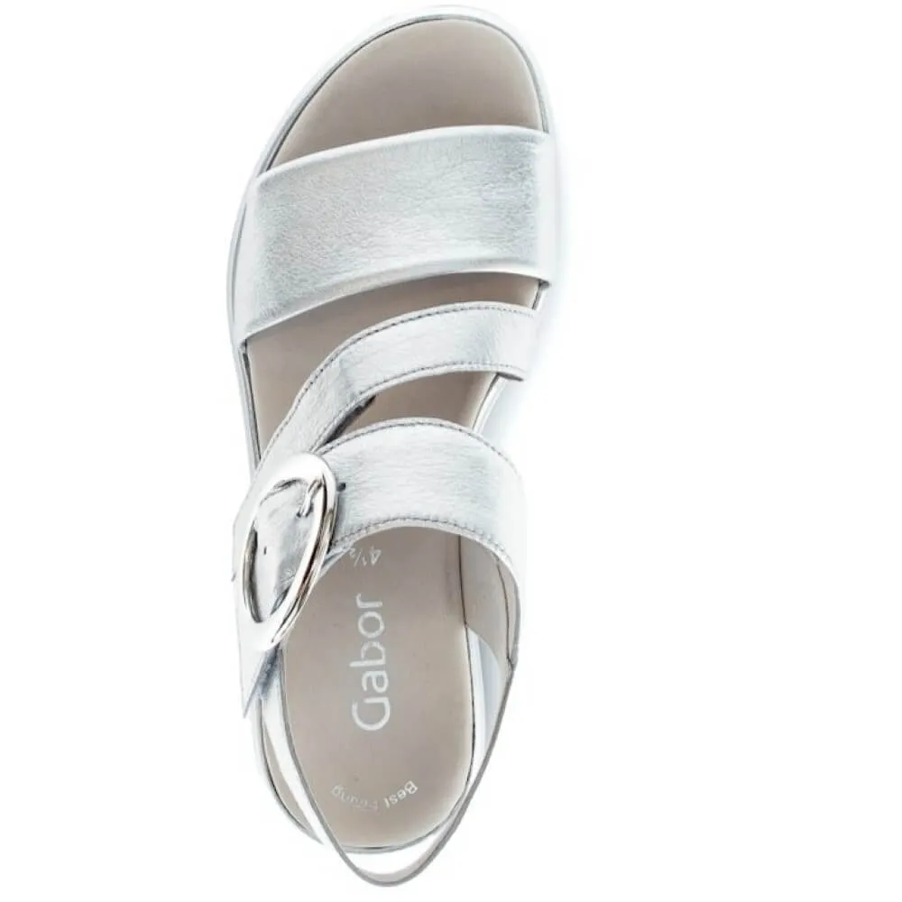 Gabor Amarillo Leather Sandals 64.627 -SILVER