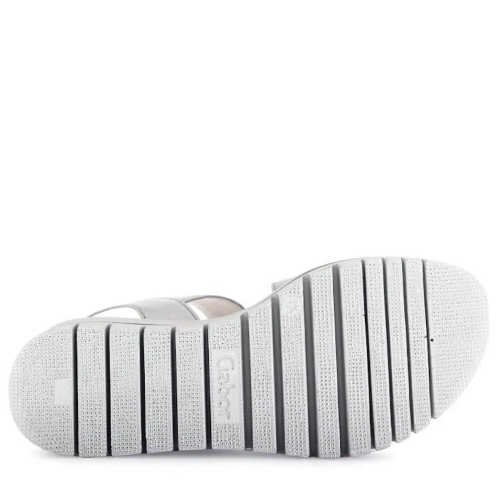 Gabor Amarillo Leather Sandals 64.627 -SILVER