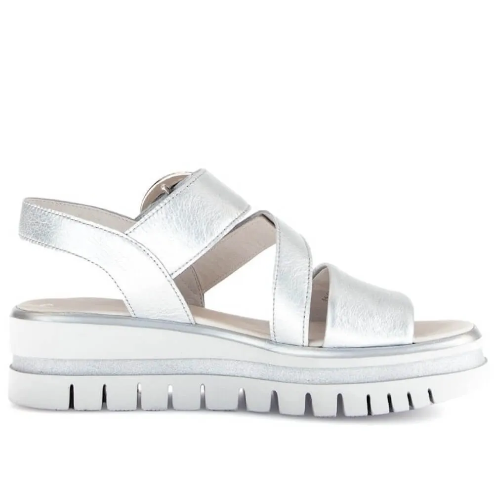 Gabor Amarillo Leather Sandals 64.627 -SILVER