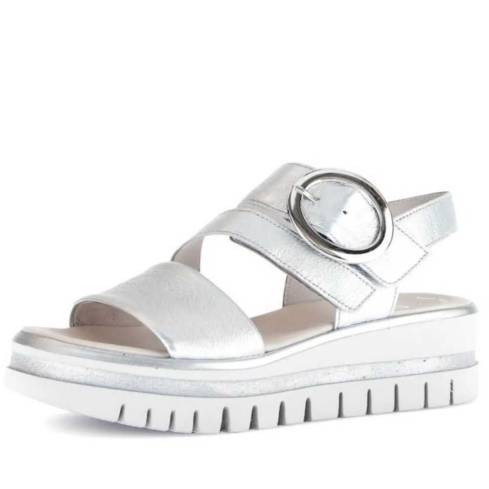 Gabor Amarillo Leather Sandals 64.627 -SILVER