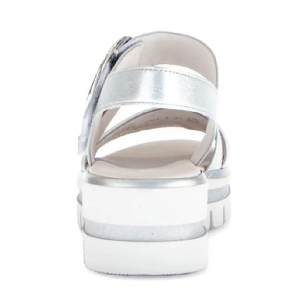 Gabor Amarillo Leather Sandals 64.627 -SILVER