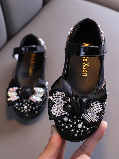 Girls When the Shoe Fits Glitter Bow Shoes By Liv and Mia