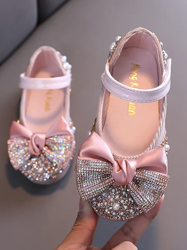 Girls When the Shoe Fits Glitter Bow Shoes By Liv and Mia