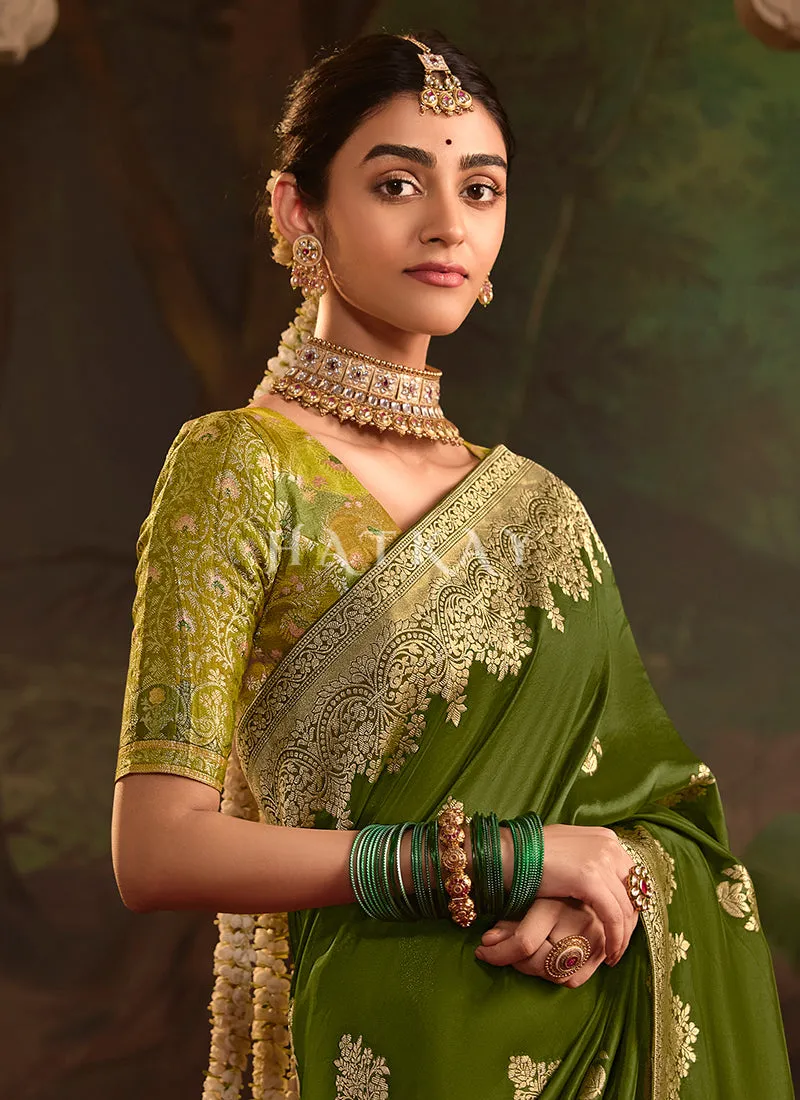 Green And Yellow Traditional Saree
