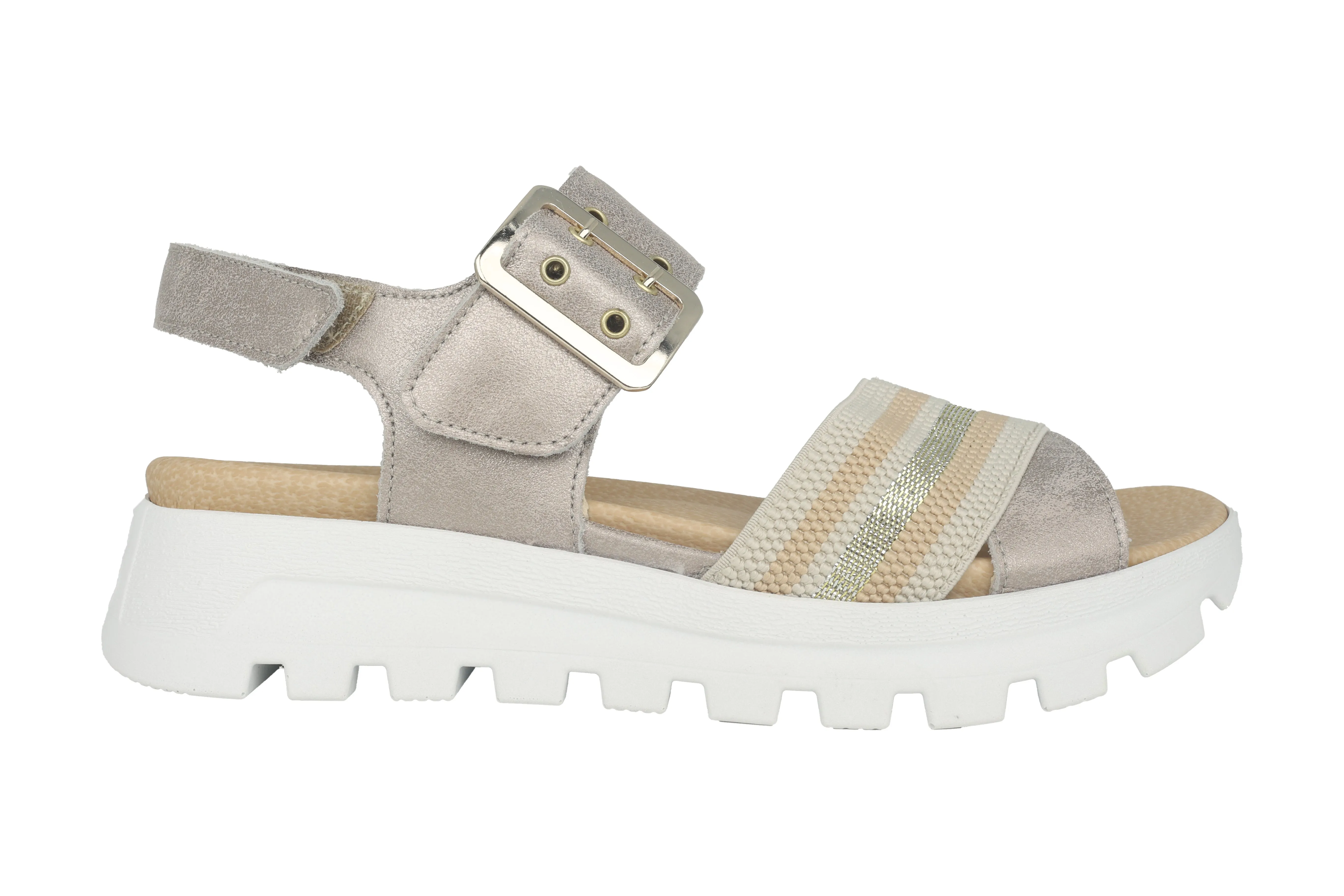 'H-Nele' women's wide fit (H) sandal - silver