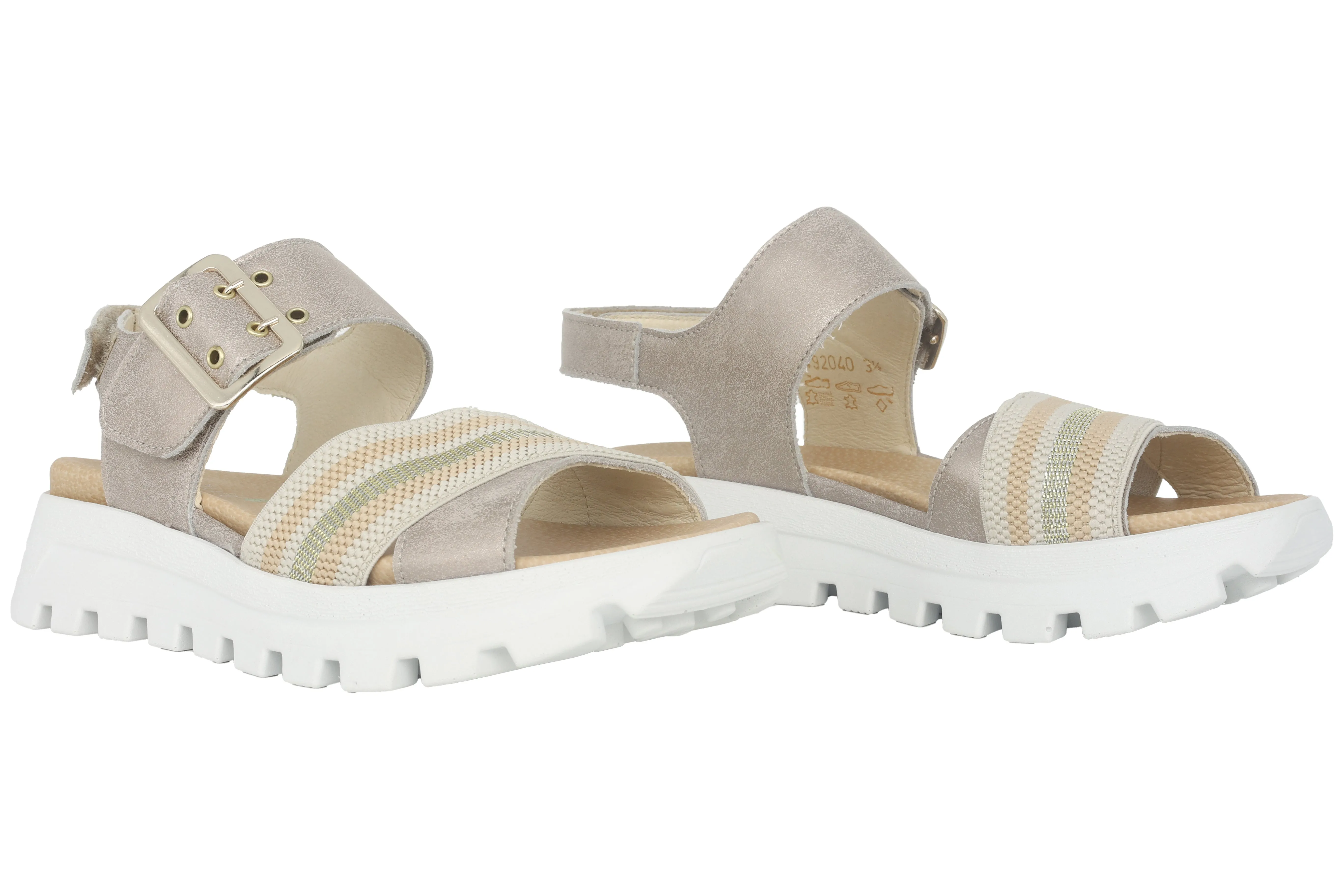 'H-Nele' women's wide fit (H) sandal - silver