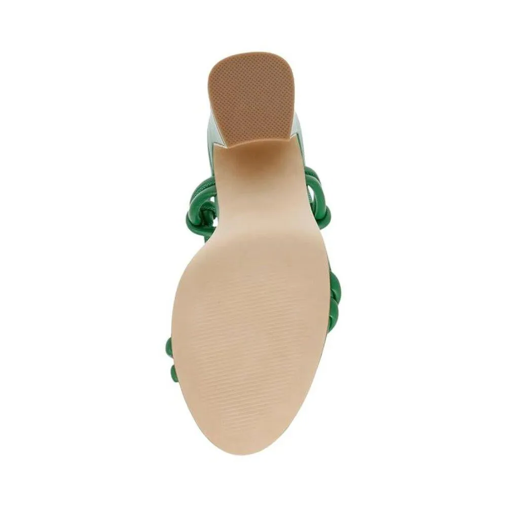Harrlow Green Leather Strappy Heels