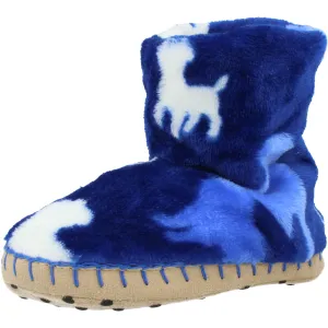 Hatley Silhouette Pups Sodalite Blue Fleece Slippers