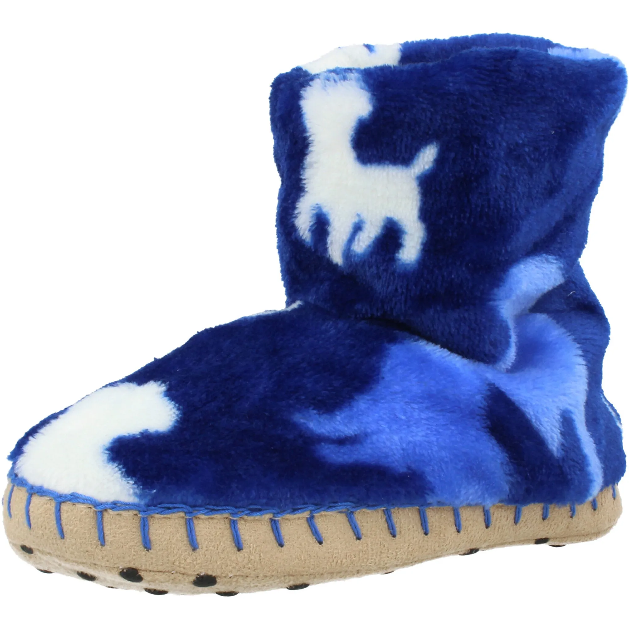 Hatley Silhouette Pups Sodalite Blue Fleece Slippers