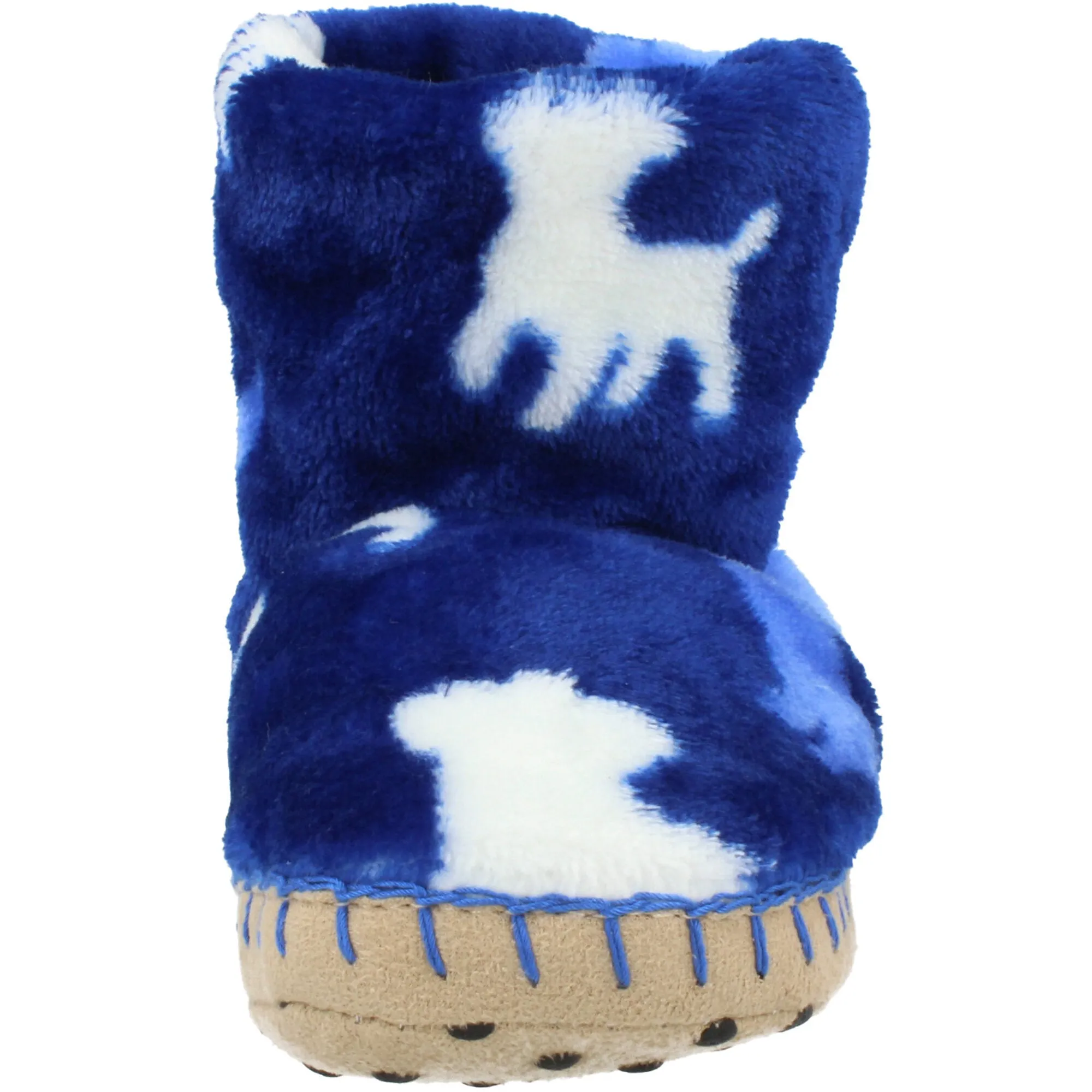 Hatley Silhouette Pups Sodalite Blue Fleece Slippers