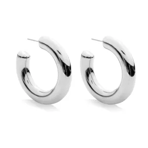 HOLLOW HOOPS LARGE - SILVER