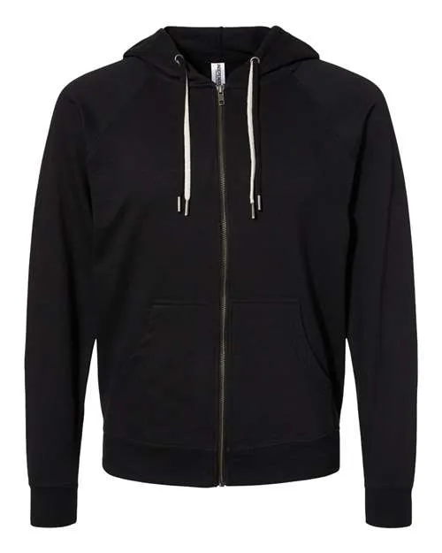 Icon Unisex Lightweight Loopback Terry Full-Zip Hooded Sweatshirt