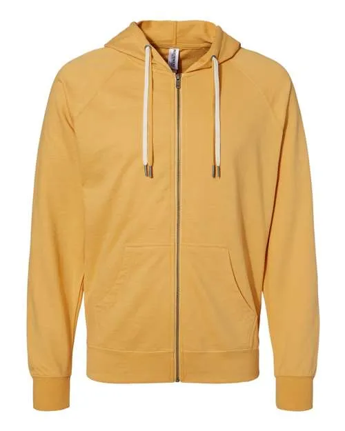 Icon Unisex Lightweight Loopback Terry Full-Zip Hooded Sweatshirt