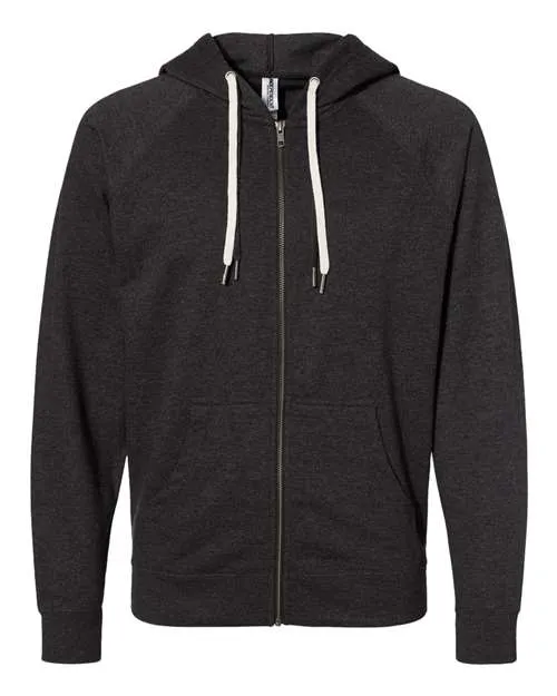 Icon Unisex Lightweight Loopback Terry Full-Zip Hooded Sweatshirt