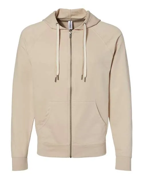 Icon Unisex Lightweight Loopback Terry Full-Zip Hooded Sweatshirt