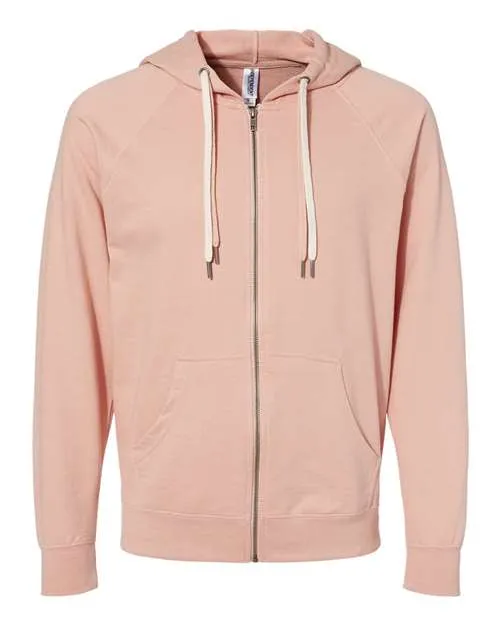 Icon Unisex Lightweight Loopback Terry Full-Zip Hooded Sweatshirt