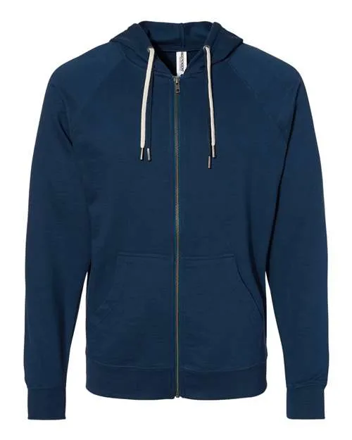 Icon Unisex Lightweight Loopback Terry Full-Zip Hooded Sweatshirt