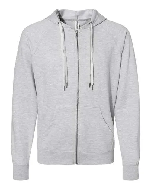 Icon Unisex Lightweight Loopback Terry Full-Zip Hooded Sweatshirt