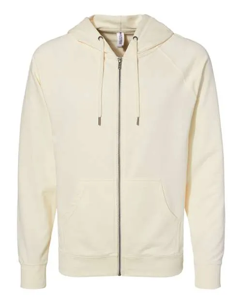 Icon Unisex Lightweight Loopback Terry Full-Zip Hooded Sweatshirt