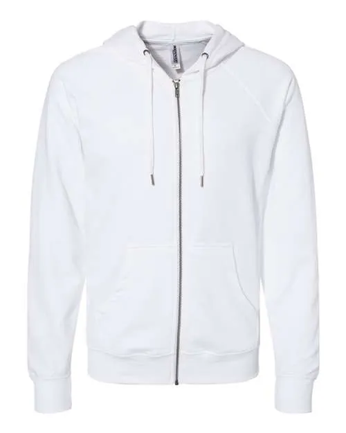 Icon Unisex Lightweight Loopback Terry Full-Zip Hooded Sweatshirt