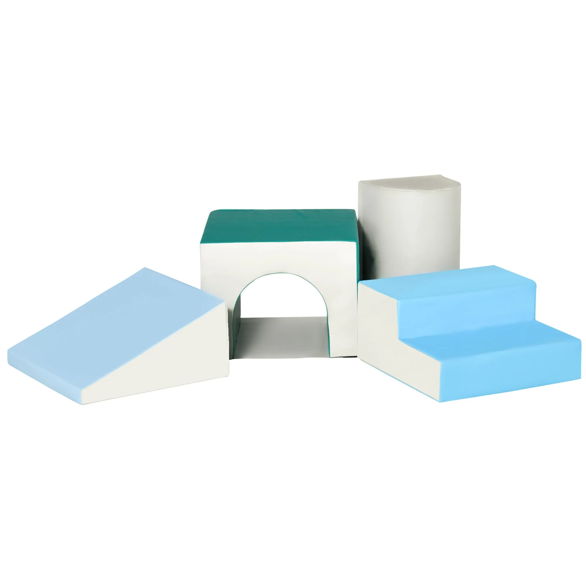 Indoor Soft Play Equipment | Montessori 4 Piece Foam Play Set | Soft Play Slide and Tunnel | 1-3 years