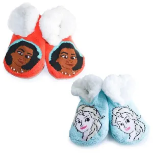 Jellifish Girls Disney Princess Non-slip Sherpa Slipper-socks - 1 Pair
