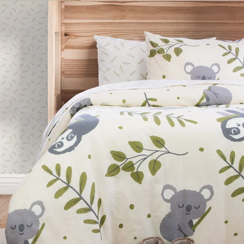 Jelly Bean Kids Cozy Critters FLANNELETTE QUILT COVER SET