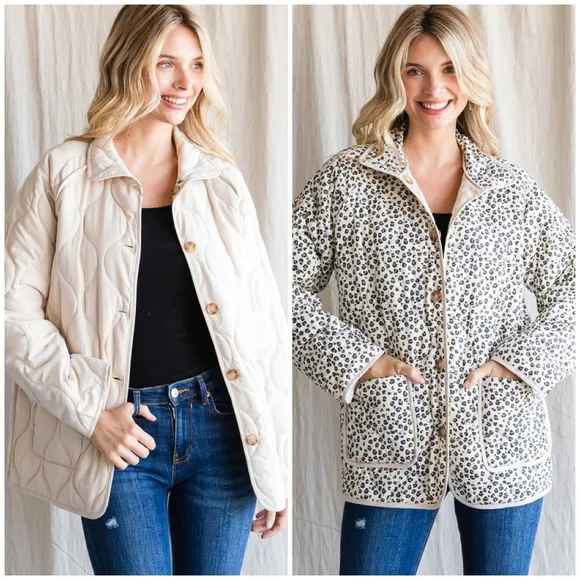 JODIFL Hot Pink Reversible Quilted Jacket