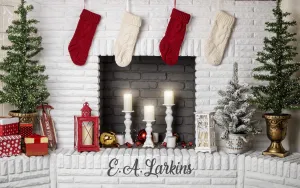 Kate Christmas Cozy Fireplace Backdrop Designed By Erin Larkins