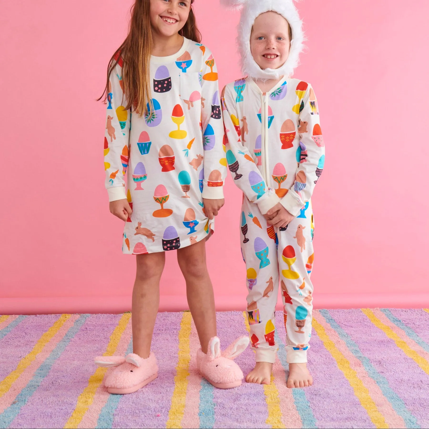 KIP & CO FLUFFY BUNNY SHERPA KIDS SLIPPERS