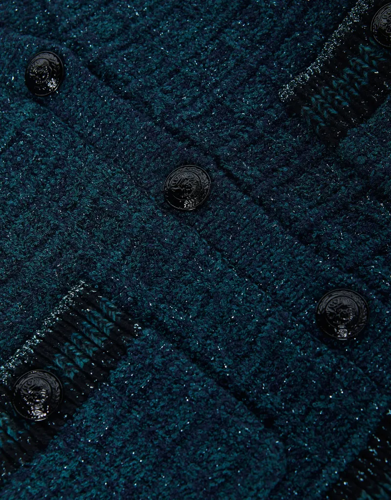 L'agence Jenni Cardigan in Deep Teal Multi