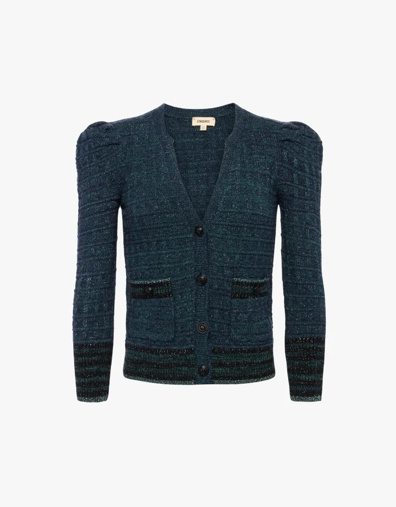 L'agence Jenni Cardigan in Deep Teal Multi