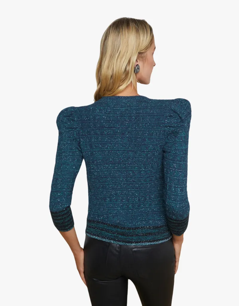 L'agence Jenni Cardigan in Deep Teal Multi