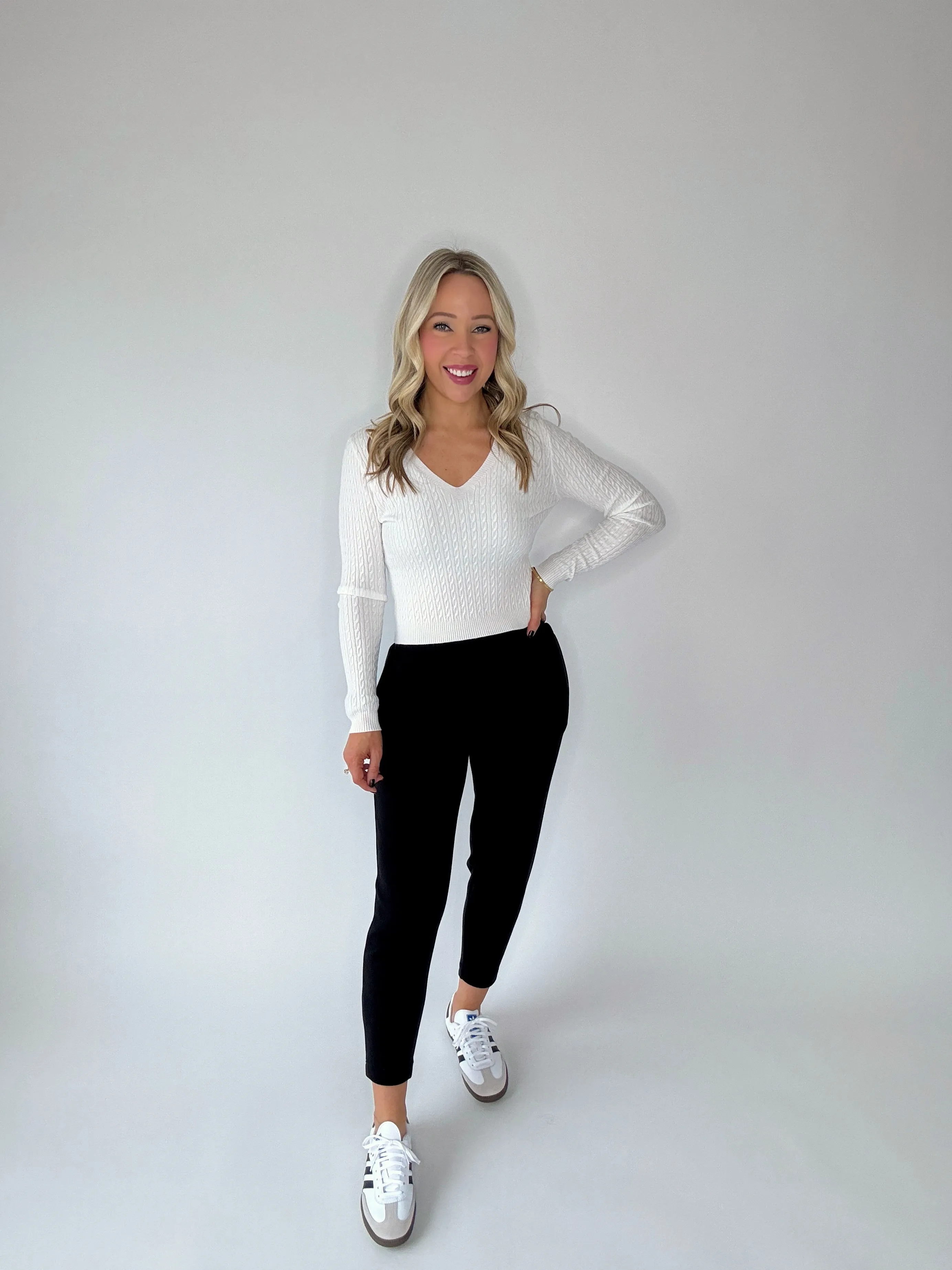 Let's Get Away Long Sleeve Knit - White