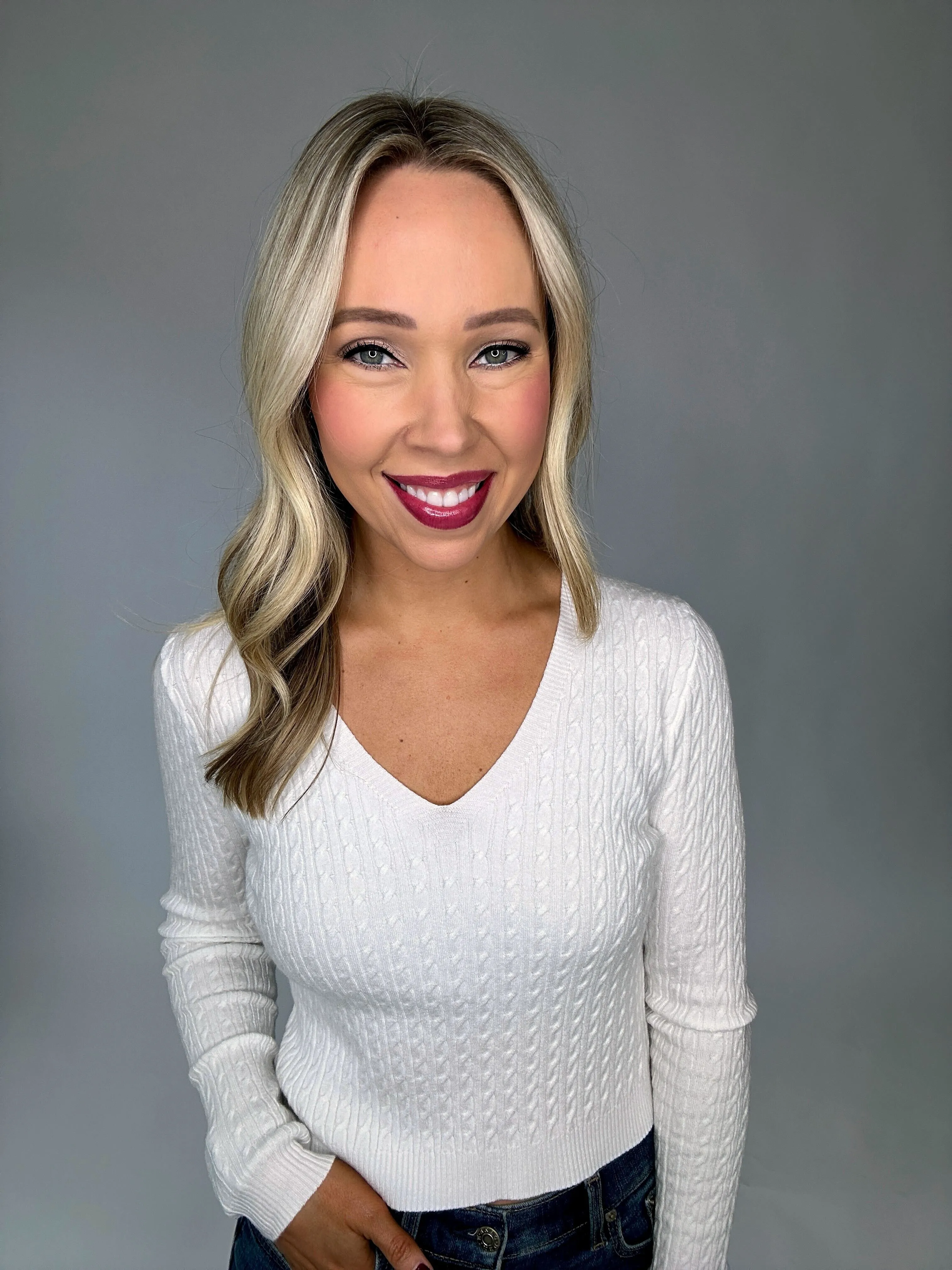 Let's Get Away Long Sleeve Knit - White