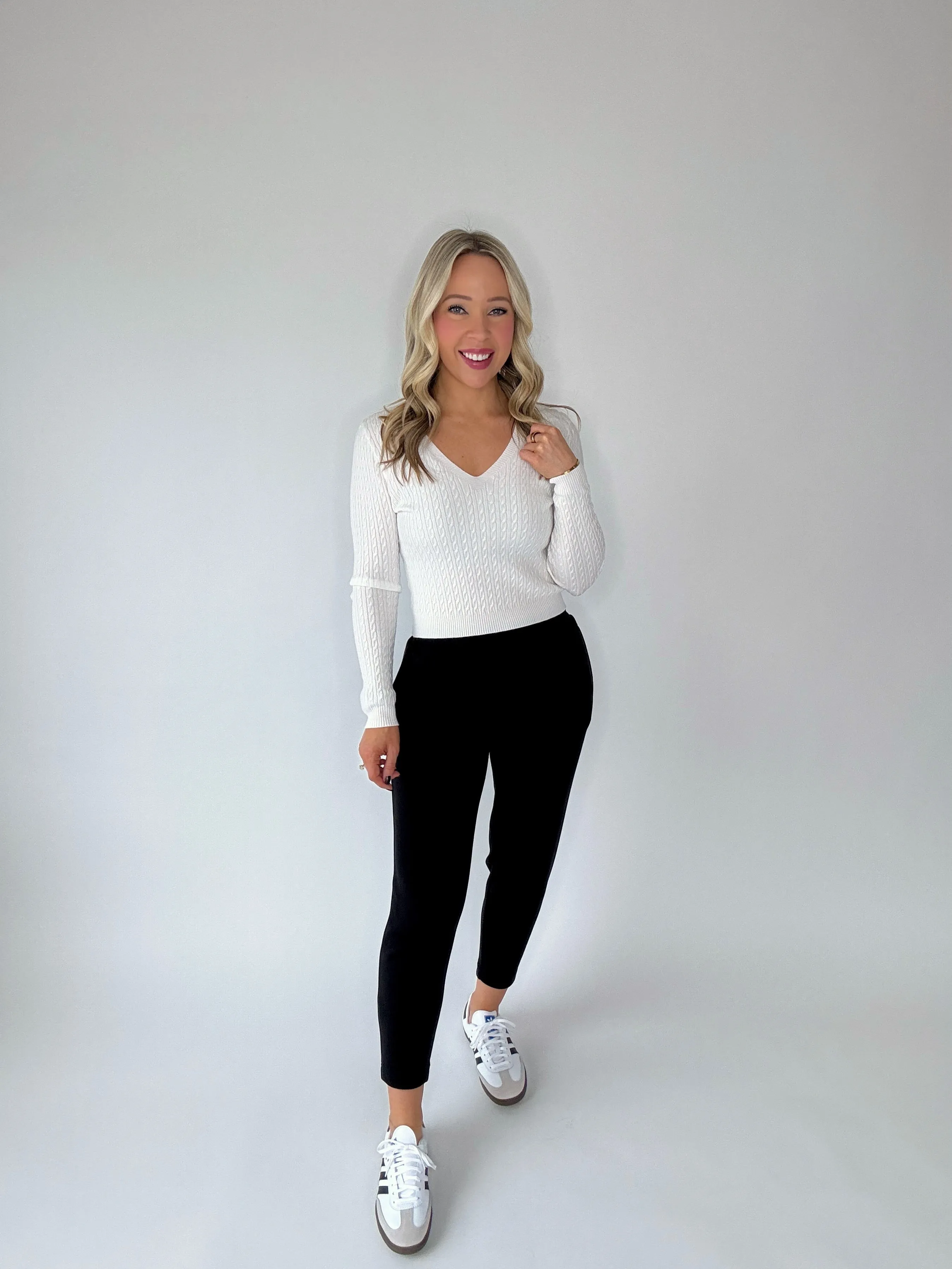 Let's Get Away Long Sleeve Knit - White