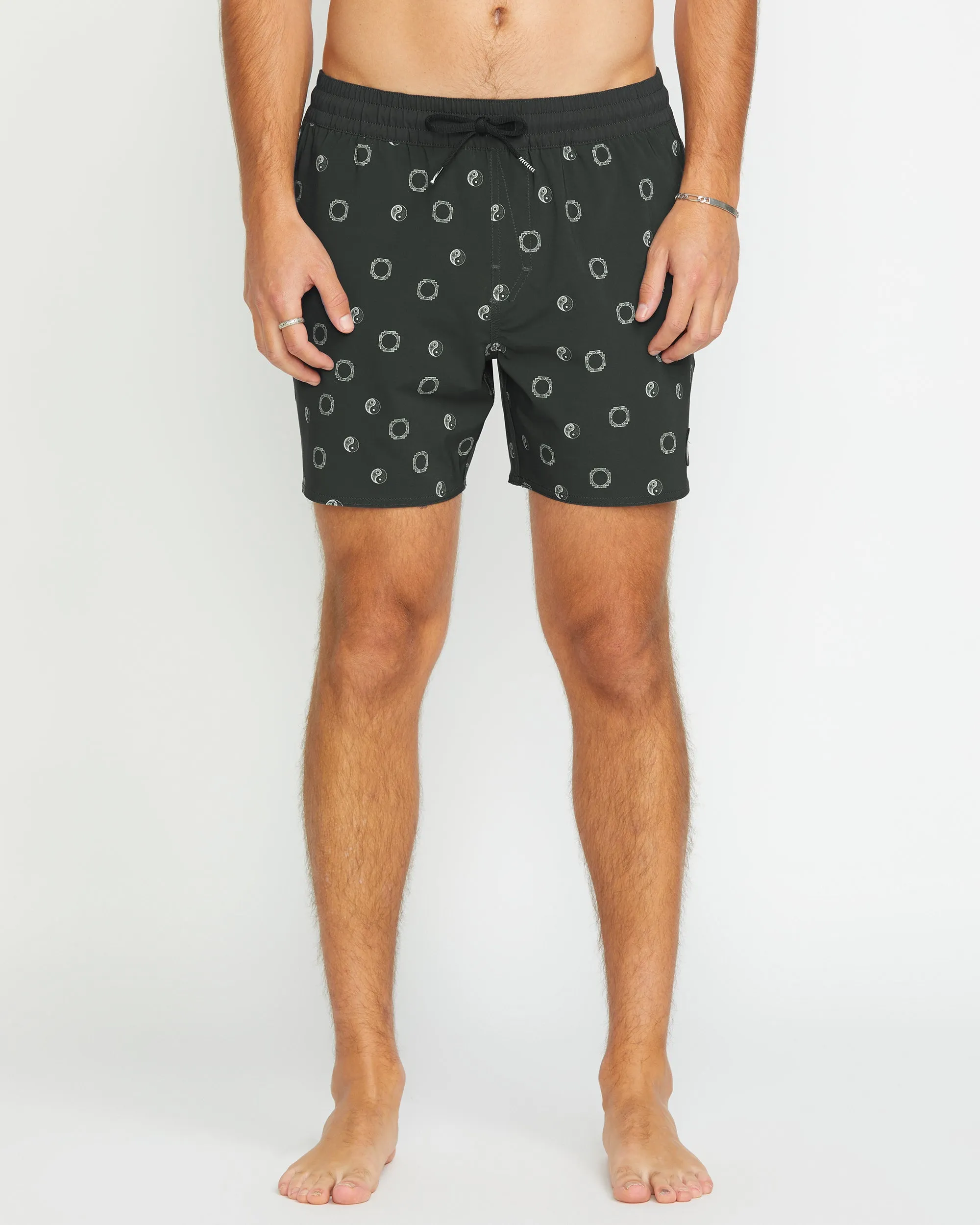 Lido Print Trunk 16" Boardshort - STEALTH