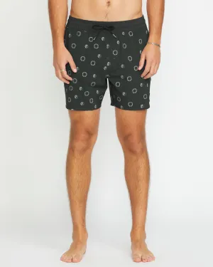 Lido Print Trunk 16" Boardshort - STEALTH