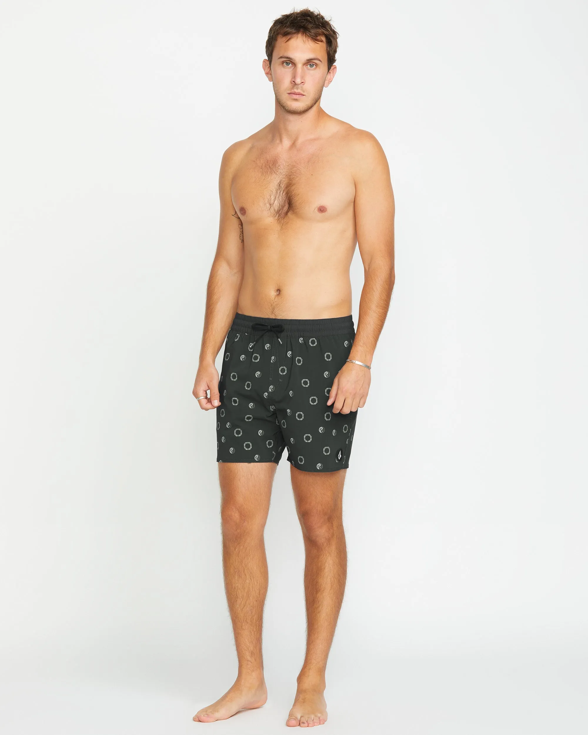 Lido Print Trunk 16" Boardshort - STEALTH