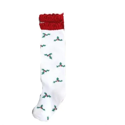 Little Stocking Co Lace Top Knee High Socks - Holly