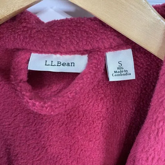 L.L. Bean Womens Fleece Long Maxi Robe w/Tie sz S Cozy Loungewear Sleepwear
