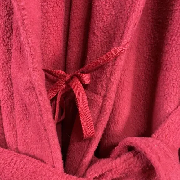 L.L. Bean Womens Fleece Long Maxi Robe w/Tie sz S Cozy Loungewear Sleepwear