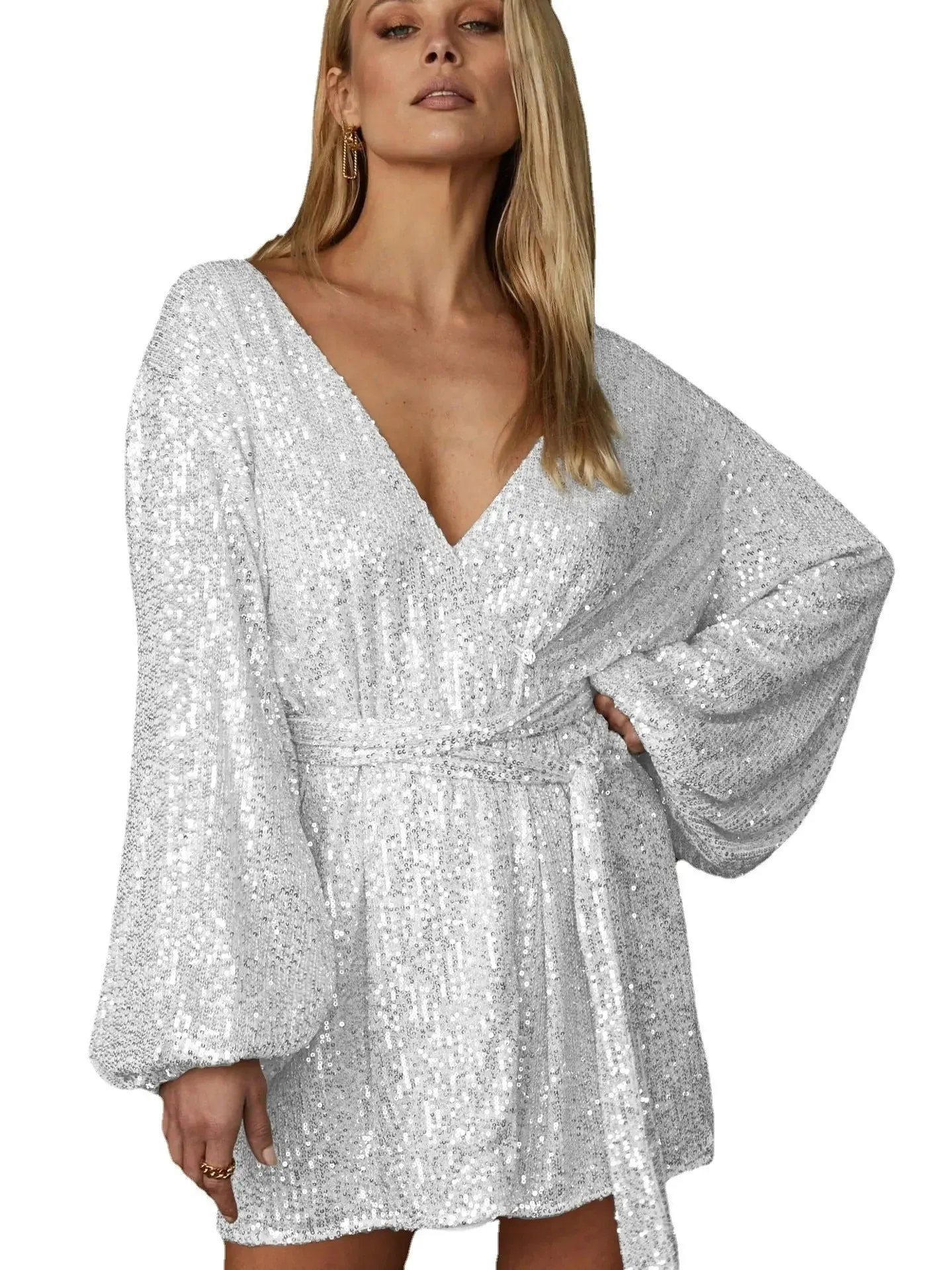 Long Sleeve Drape Cardigan Dress - Womens Stylish Layering Piece