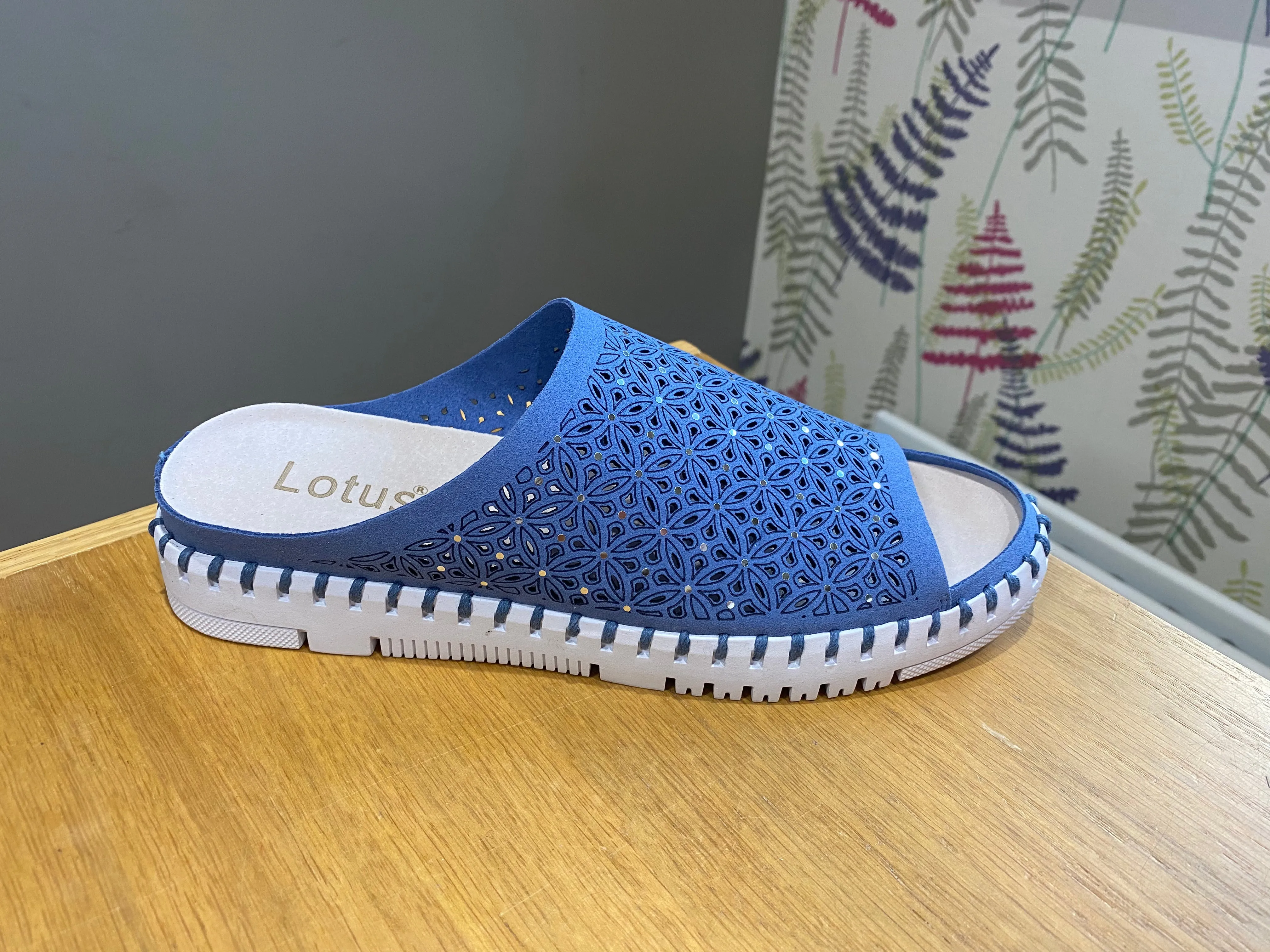 Lotus Maja Blue Slip On Sandal