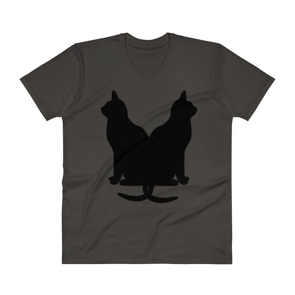 Lucky Black Cats V-Neck T-Shirt