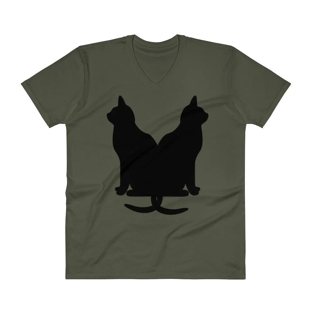 Lucky Black Cats V-Neck T-Shirt