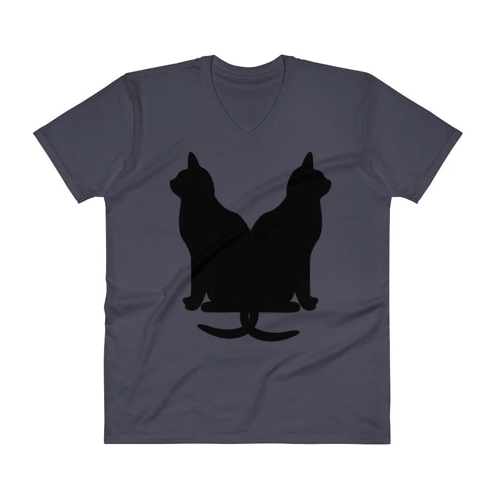 Lucky Black Cats V-Neck T-Shirt
