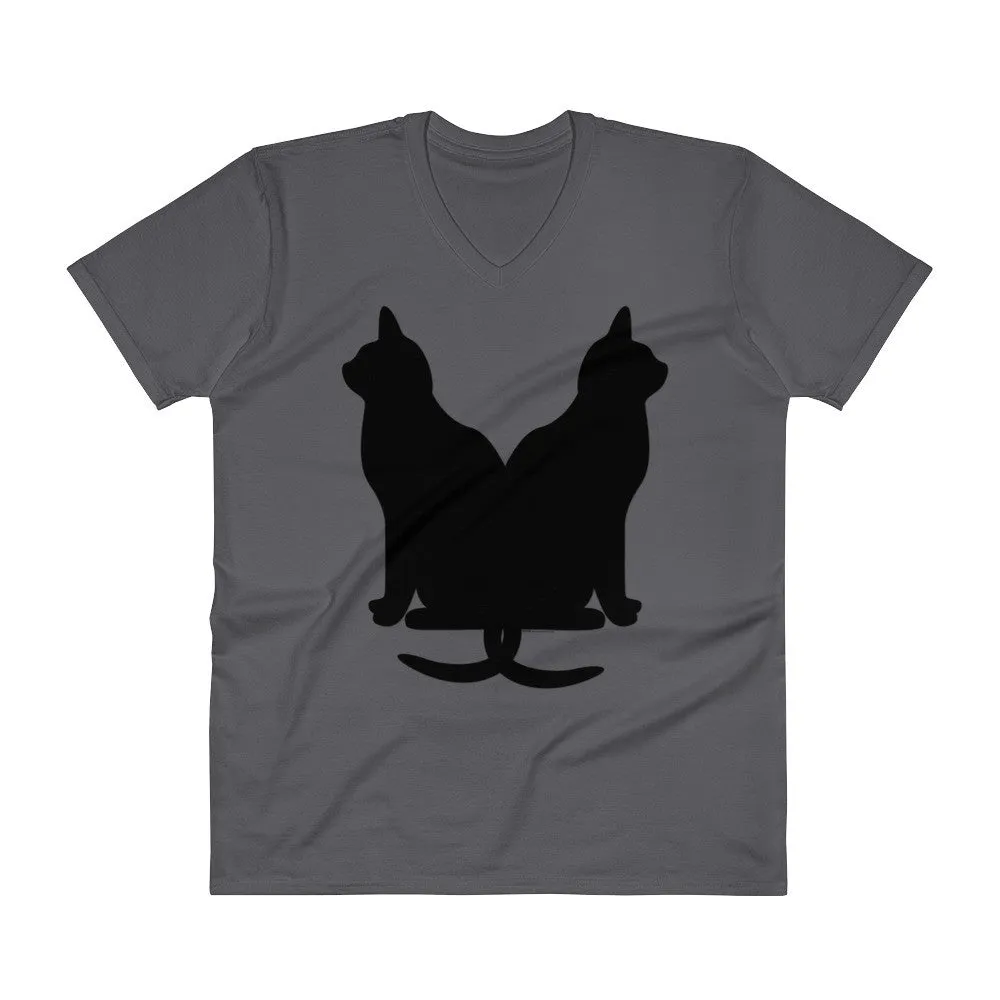Lucky Black Cats V-Neck T-Shirt